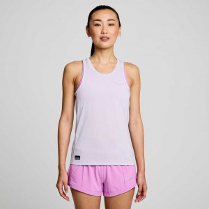 Purple Women's Saucony Stopwatch Singlet | SG-RFOUD