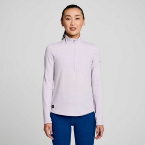 Purple Women's Saucony Triumph 3D 1/2 Zip Sweatshirt | SINGAPORE-UBGXQ