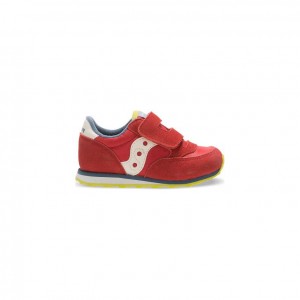 Red Big Kids' Saucony Jazz Hook & Loop Sneakers | SINGAPORE-KDOAQ