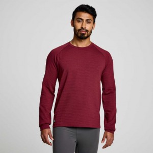 Red Men's Saucony Triumph 3D Crew Sweatshirt | SINGAPORE-GZTKX