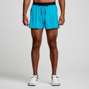 Turquoise Men's Saucony Outpace 3" Shorts | SINGAPORE-UQIMH