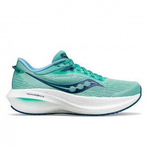 Turquoise Women's Saucony Triumph 21 Running Shoes | SINGAPORE-RWZOS