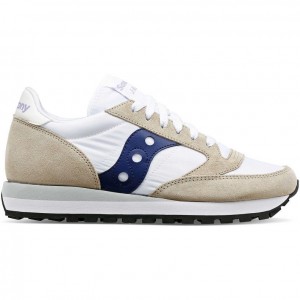 White / Beige / Navy Women's Saucony Jazz Original Sneakers | SINGAPORE-DIVYG