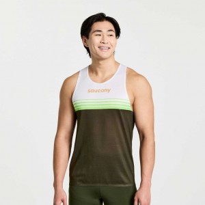 White / Black Men's Saucony Elite Singlet | SINGAPORE-GMPJI