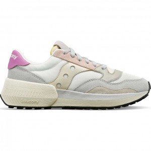 White / Grey / Rose Women's Saucony Jazz NXT Sneakers | SINGAPORE-SAUQL