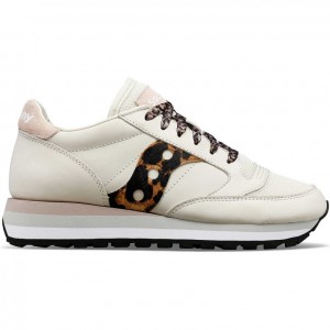 White / Leopard Women's Saucony Jazz Triple Sneakers | SINGAPORE-UFJQG