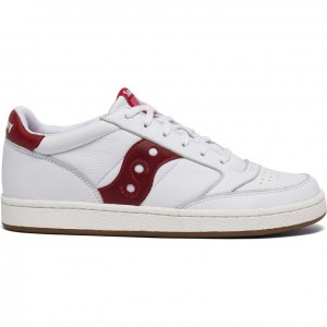 White / Red Men's Saucony Jazz Court Sneakers | SG-CVPKA