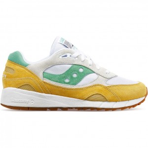 White / Yellow / Green Men's Saucony Shadow 6000 Sneakers | SG-ZDWAU