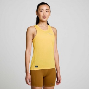 Yellow Women's Saucony Stopwatch Singlet | SG-ZXOIE