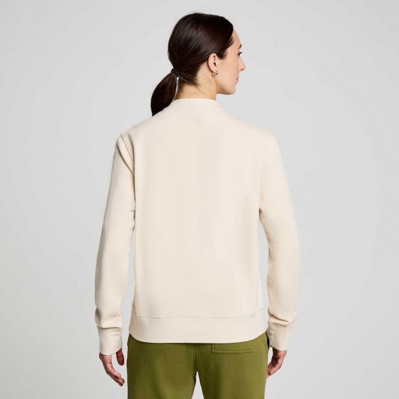 Beige Women's Saucony Recovery Crew Sweatshirt | SG-JTBSF