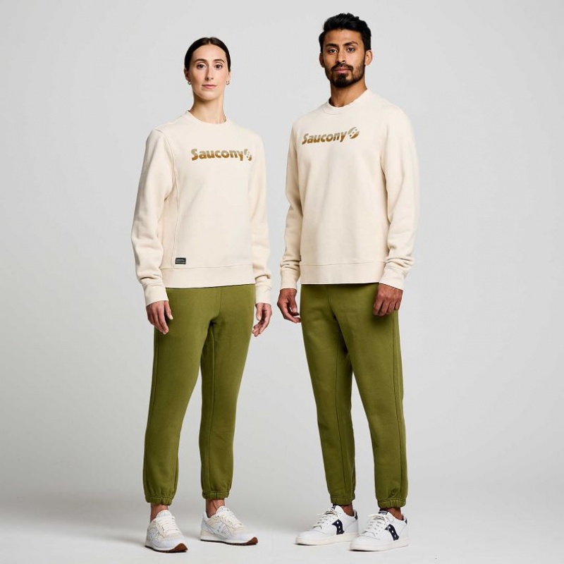 Beige Women's Saucony Recovery Crew Sweatshirt | SG-JTBSF