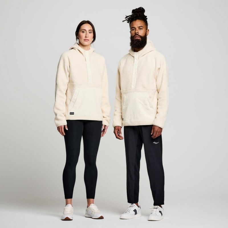 Beige Women's Saucony Recovery Sherpa Pullover Hoodie | SG-GDCYN