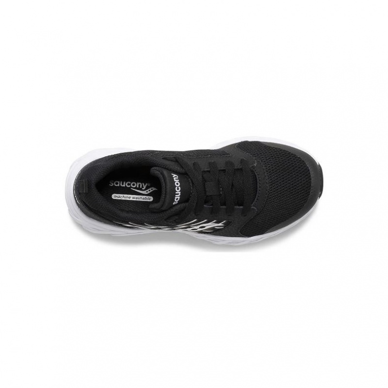 Black Big Kids' Saucony Wind 2.0 Lace Sneakers | SG-WIPJM