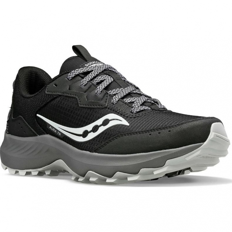 Black Men's Saucony Aura TR Trail Running Shoes | SINGAPORE-OPVRB