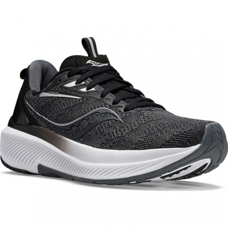 Black Men's Saucony Echelon 9 Running Shoes | SINGAPORE-QZNGO