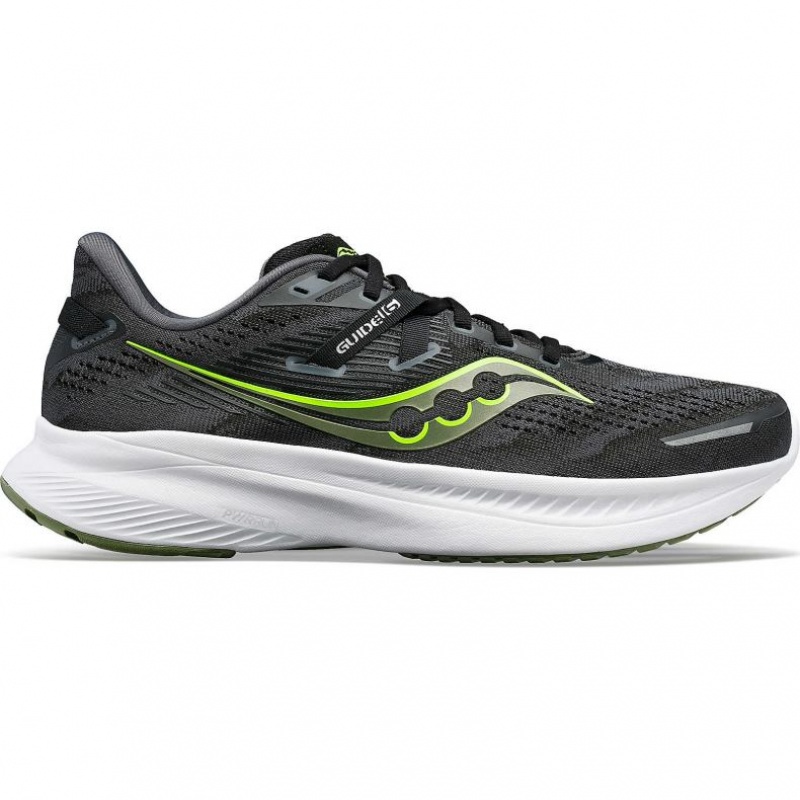 Black Men\'s Saucony Guide 16 Running Shoes | SG-BOIVY