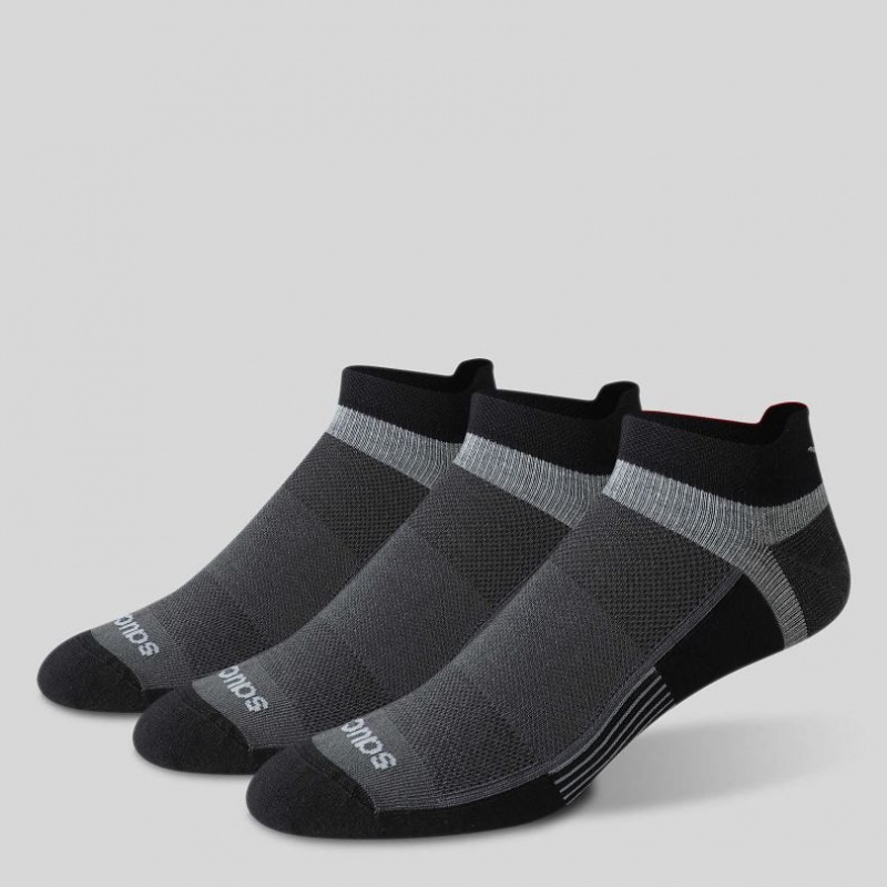 Black Men's Saucony Inferno Liteweight 3-Pack Socks | SINGAPORE-FVZHP