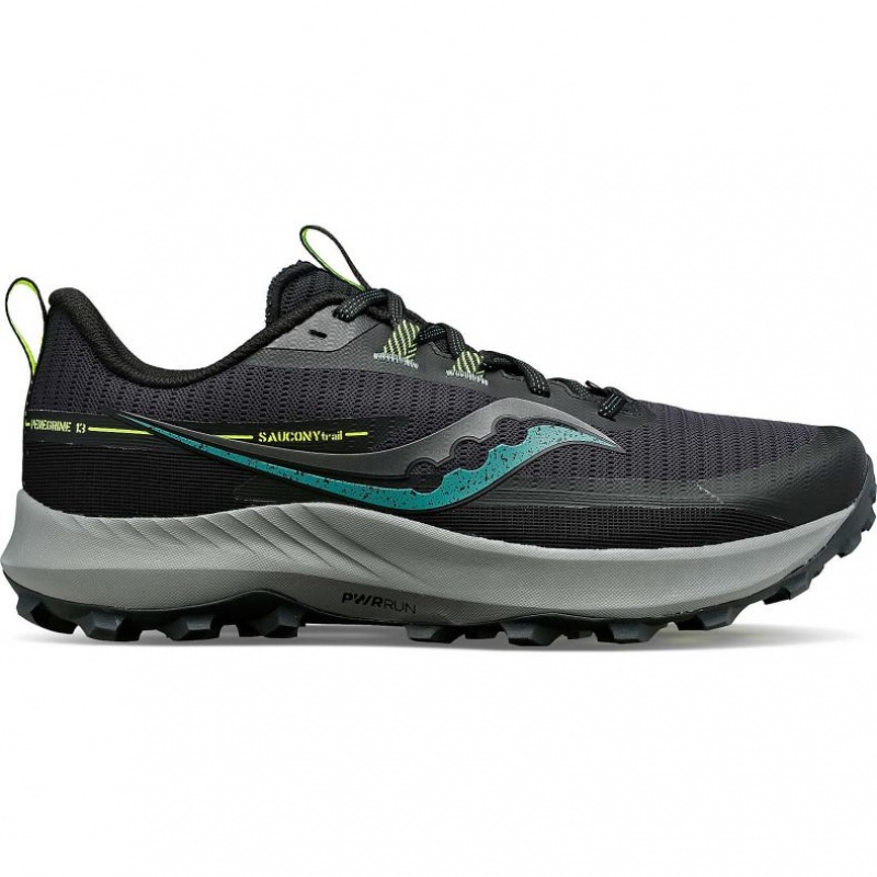 Black Men\'s Saucony Peregrine 13 Trail Running Shoes | SG-KWJGY