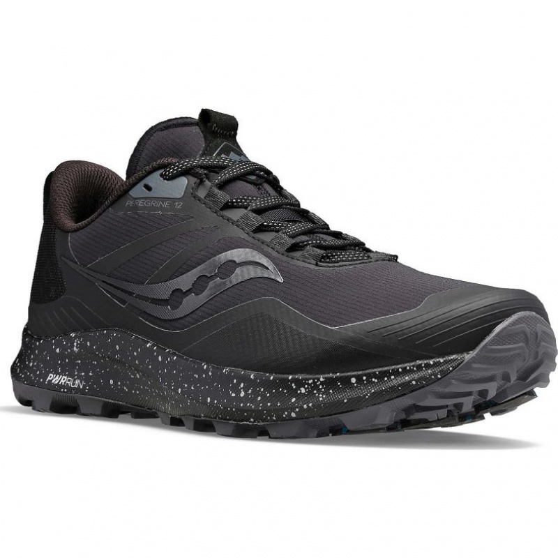 Black Men's Saucony Peregrine ICE+ 3 Running Shoes | SG-UIXGR