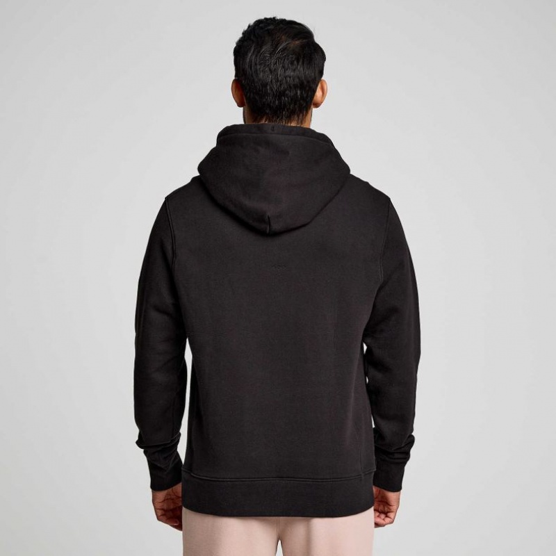 Black Men's Saucony Recovery Hoodie | SG-TRWUL