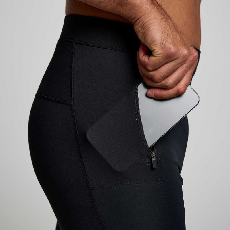 Black Men's Saucony Runshield Tight | SG-NZEJG