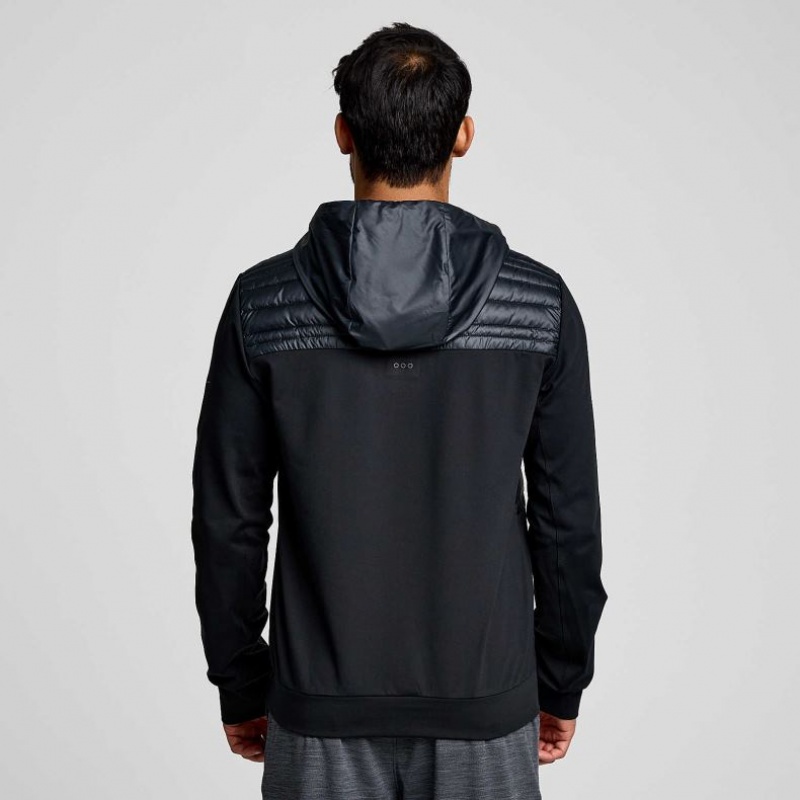 Black Men's Saucony Solstice Oysterpuff Hoodie | SINGAPORE-CJKQB