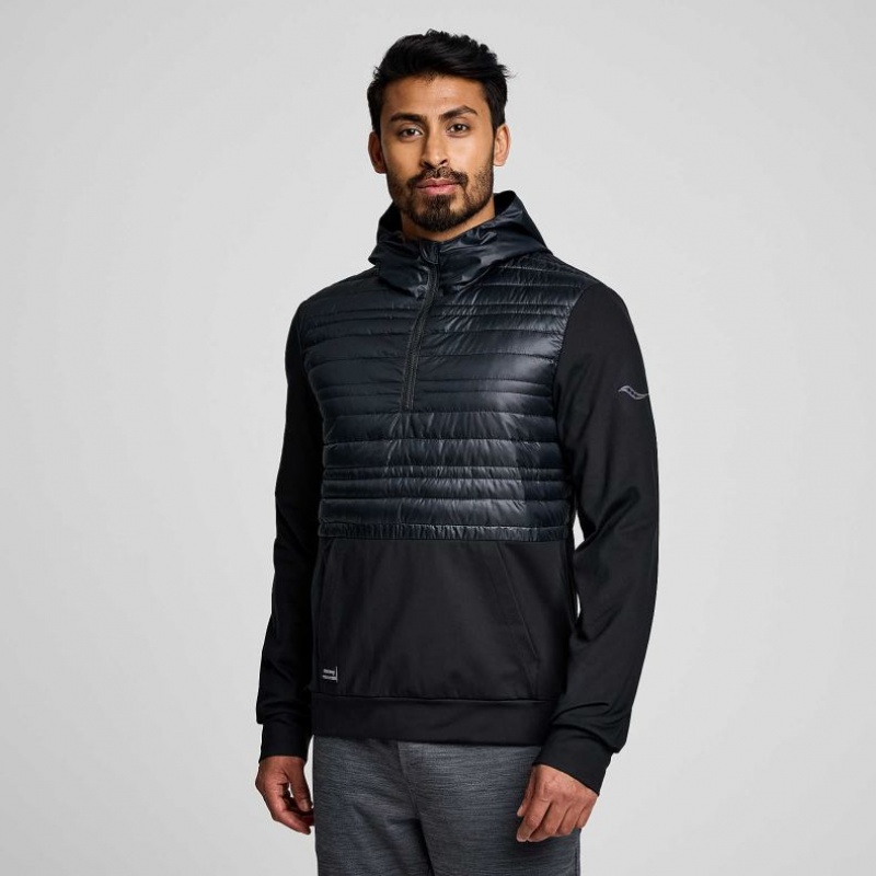 Black Men\'s Saucony Solstice Oysterpuff Hoodie | SINGAPORE-CJKQB