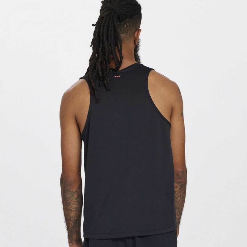 Black Men's Saucony Stopwatch Singlet | SG-EIRJT