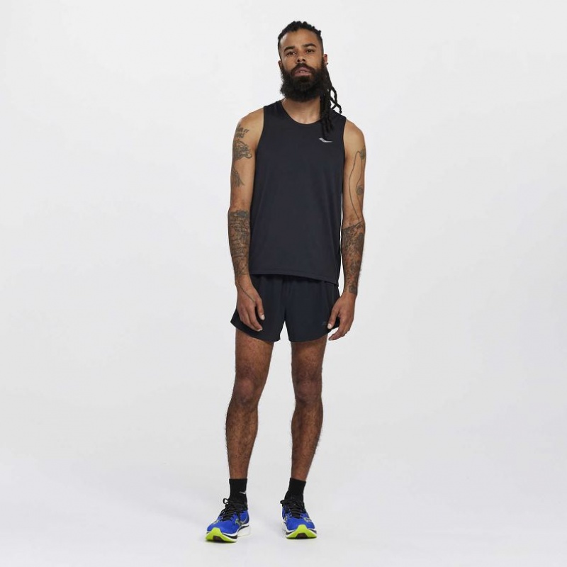 Black Men's Saucony Stopwatch Singlet | SG-EIRJT