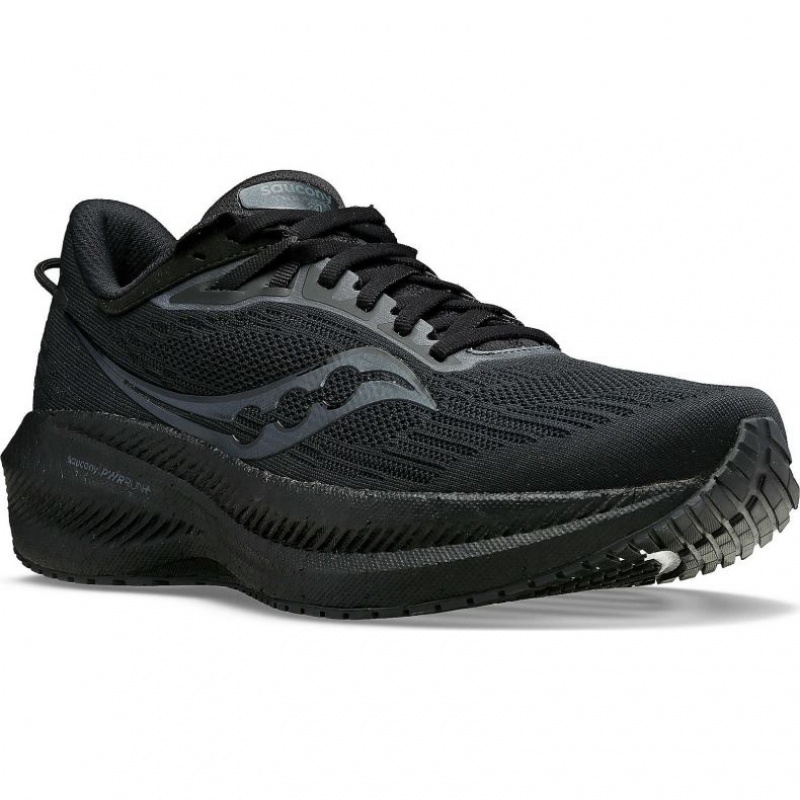 Black Men's Saucony Triumph 21 Running Shoes | SINGAPORE-GAKRE