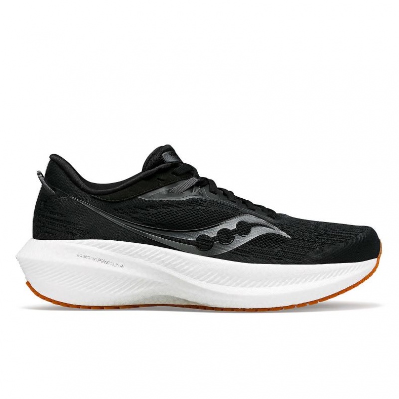 Black Men\'s Saucony Triumph 21 Running Shoes | SINGAPORE-GSZPD