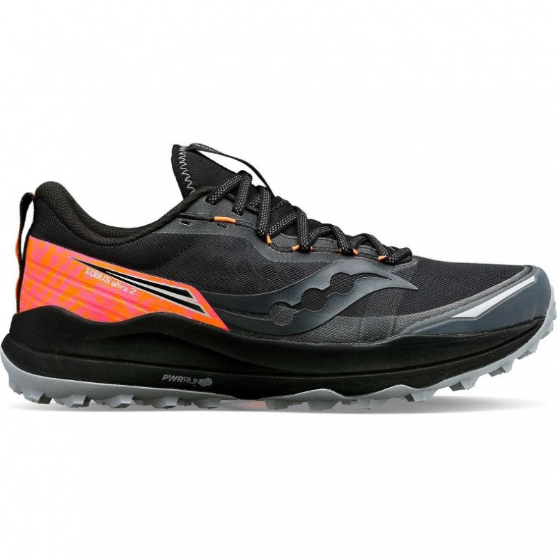 Black Men\'s Saucony Xodus Ultra 2 Trail Running Shoes | SG-EDXOC