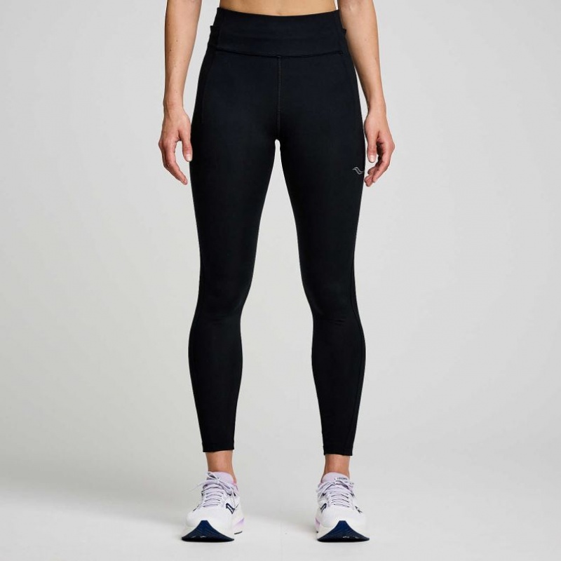 Black Women\'s Saucony Fortify 7/8 Tight | SG-ATNSC