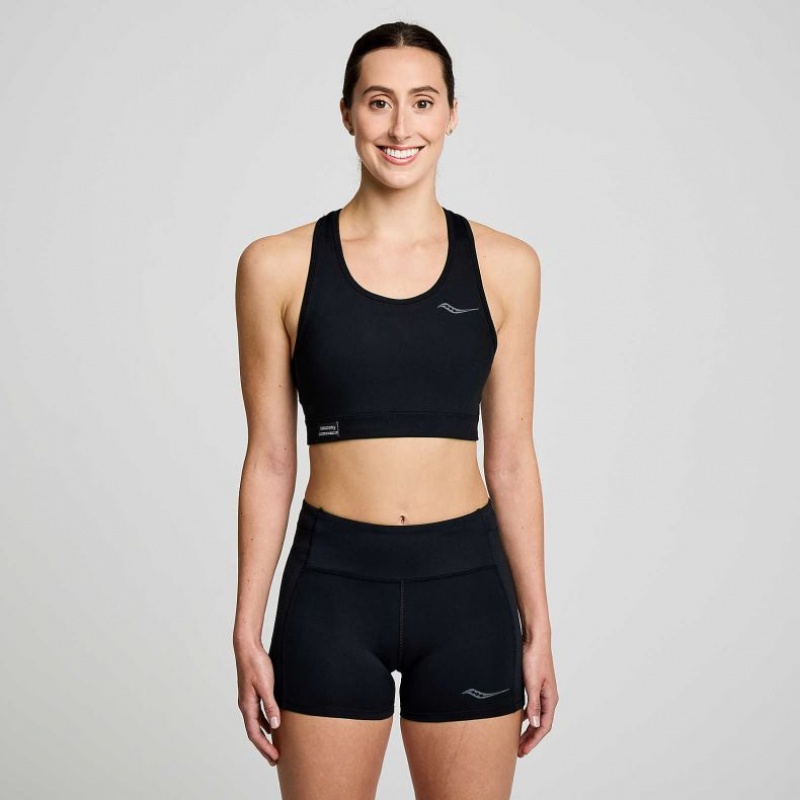 Black Women\'s Saucony Fortify Bra | SG-EIXRH