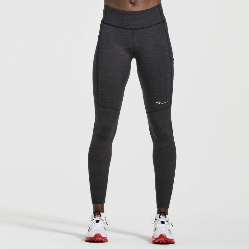 Black Women\'s Saucony Fortify Tight | SG-YEVQN