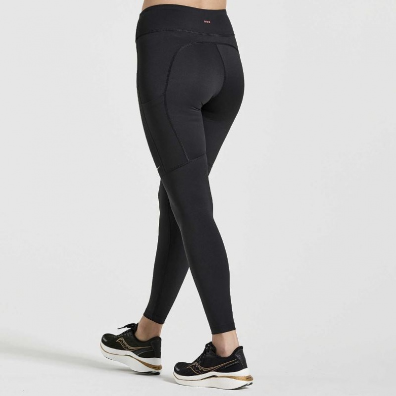 Black Women's Saucony Fortify Tight | SINGAPORE-JADRE