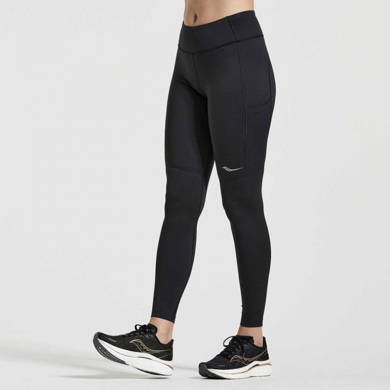 Black Women\'s Saucony Fortify Tight | SINGAPORE-JADRE