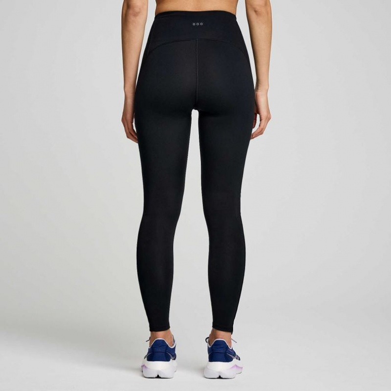 Black Women's Saucony Fortify Viz Tight | SINGAPORE-MLABH