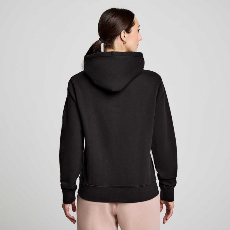 Black Women's Saucony Recovery Hoodie | SG-NYJPX