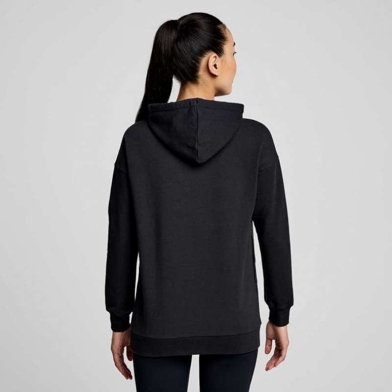 Black Women's Saucony Recovery Zip Tunic Hoodie | SINGAPORE-WNGKI