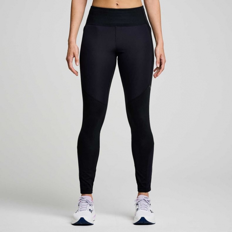 Black Women\'s Saucony Runshield Tight | SINGAPORE-ETQFV