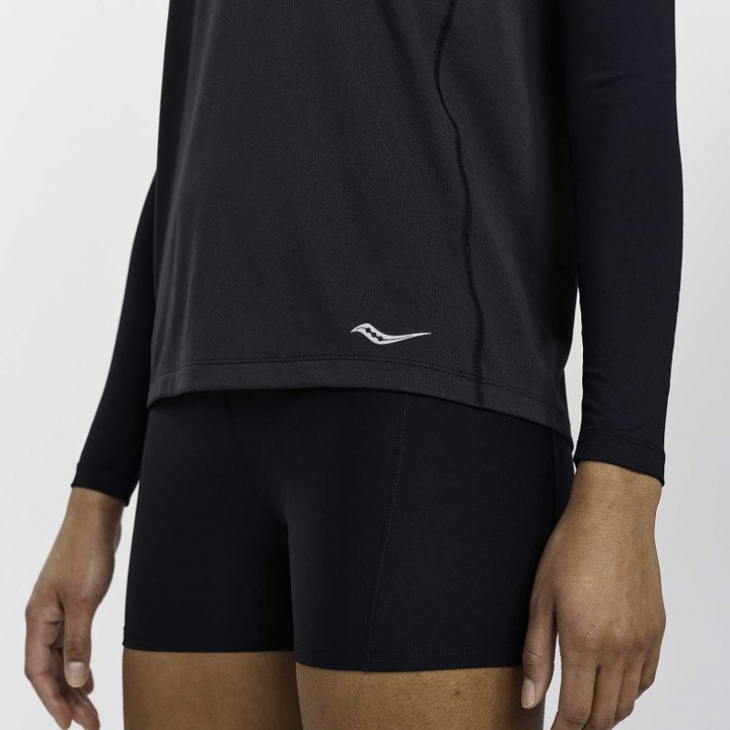 Black Women's Saucony Stopwatch Singlet | SINGAPORE-LCWDQ