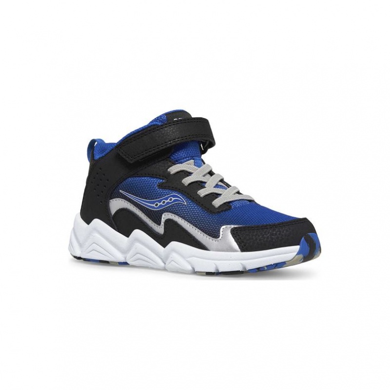 Black / Blue Big Kids' Saucony Flash Mid A/C Sneakers | SG-HPEUZ