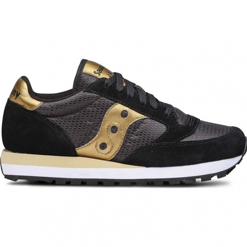 Black / Gold Women\'s Saucony Jazz Original Sneakers | SINGAPORE-QJDCG