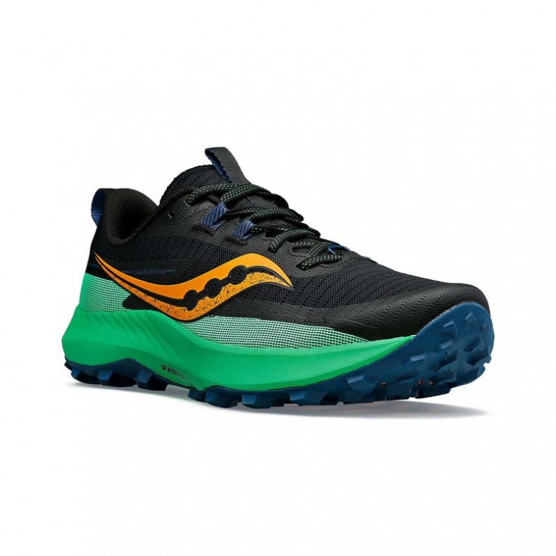 Black / Green Men's Saucony Peregrine 13 Trail Running Shoes | SG-AIONL