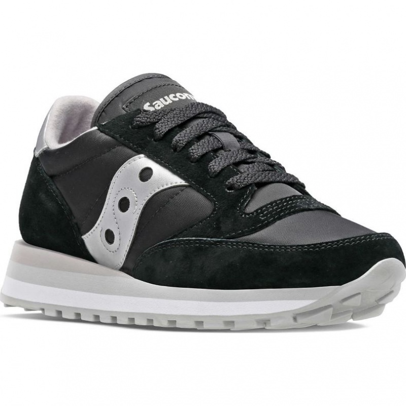 Black / Silver Women's Saucony Jazz Triple Sneakers | SINGAPORE-NEDLB