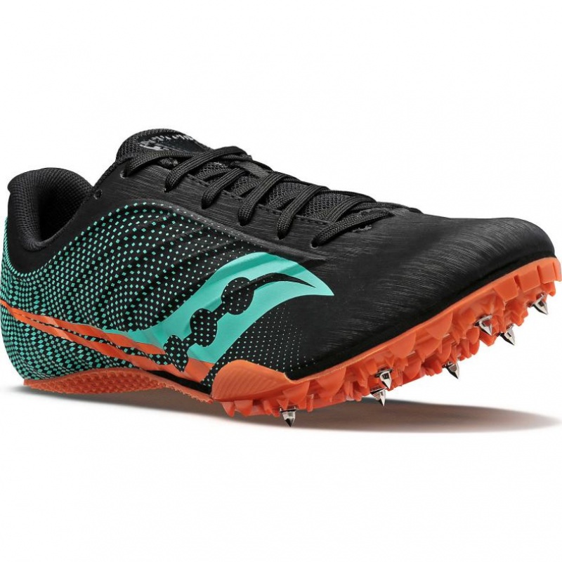 Black / Turquoise Men's Saucony Spitfire 5 Spikes | SINGAPORE-PTVZA