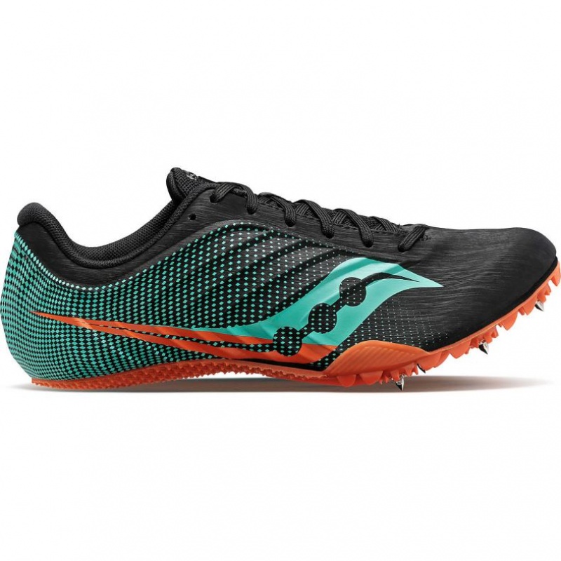 Black / Turquoise Men\'s Saucony Spitfire 5 Spikes | SINGAPORE-PTVZA