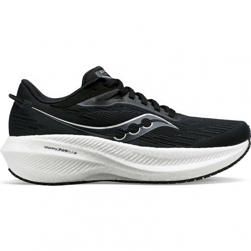 Black / White Men\'s Saucony Triumph 21 Running Shoes | SG-XSWBT