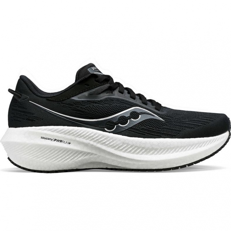 Black / White Women\'s Saucony Triumph 21 Wide Running Shoes | SG-LRCBP